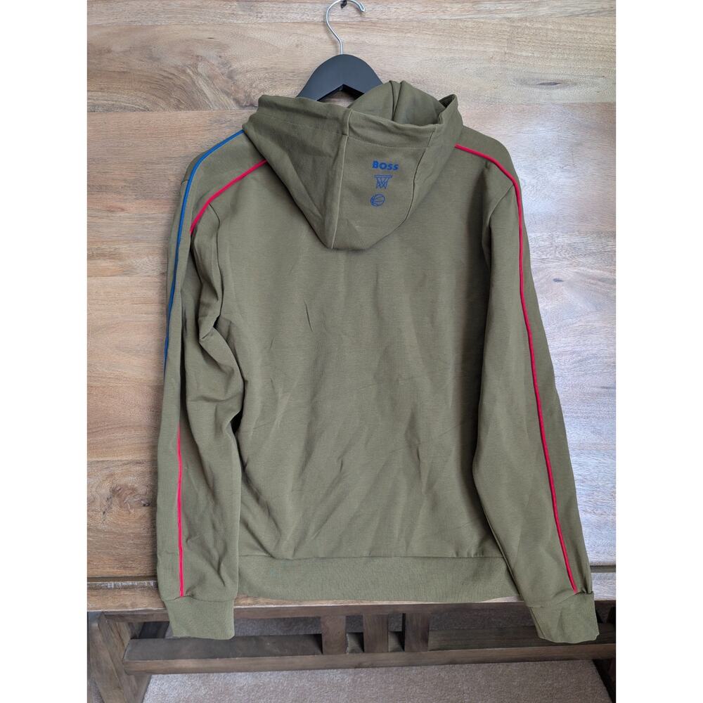 NWT NBA X Hugo Boss Pullover Hoodie Mens Small Olive Green Graphic Logo 10236761 - Picture 6 of 6